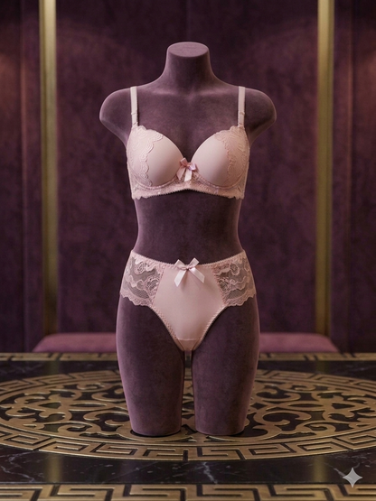 Blush Royale || Lace Push-Up Bra & Bikini Panty Set