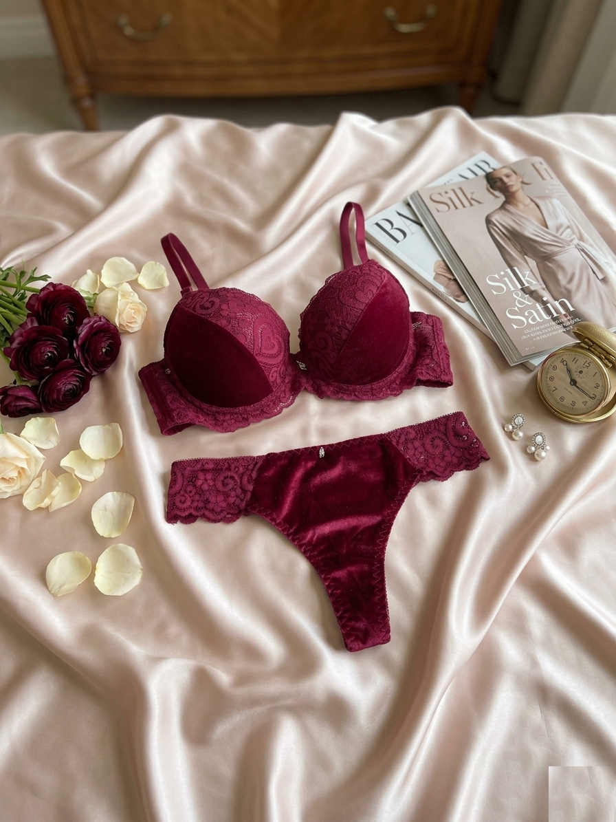 Velvet Eclipse || Moonlight Bra & Panty Set || Removable Strap